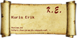 Kuris Erik névjegykártya